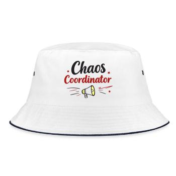 Chaos Coordinator – Muttertag Geschenk - Bucket Hat - Weiß/Navy - Vorne
