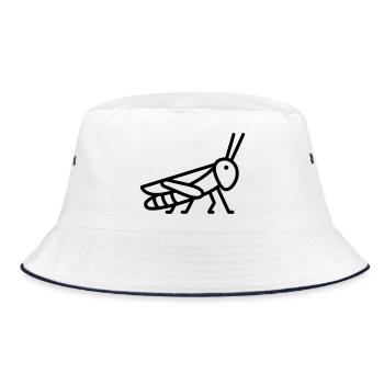 Heuschrecke - Bucket Hat - Weiß/Navy - Vorne