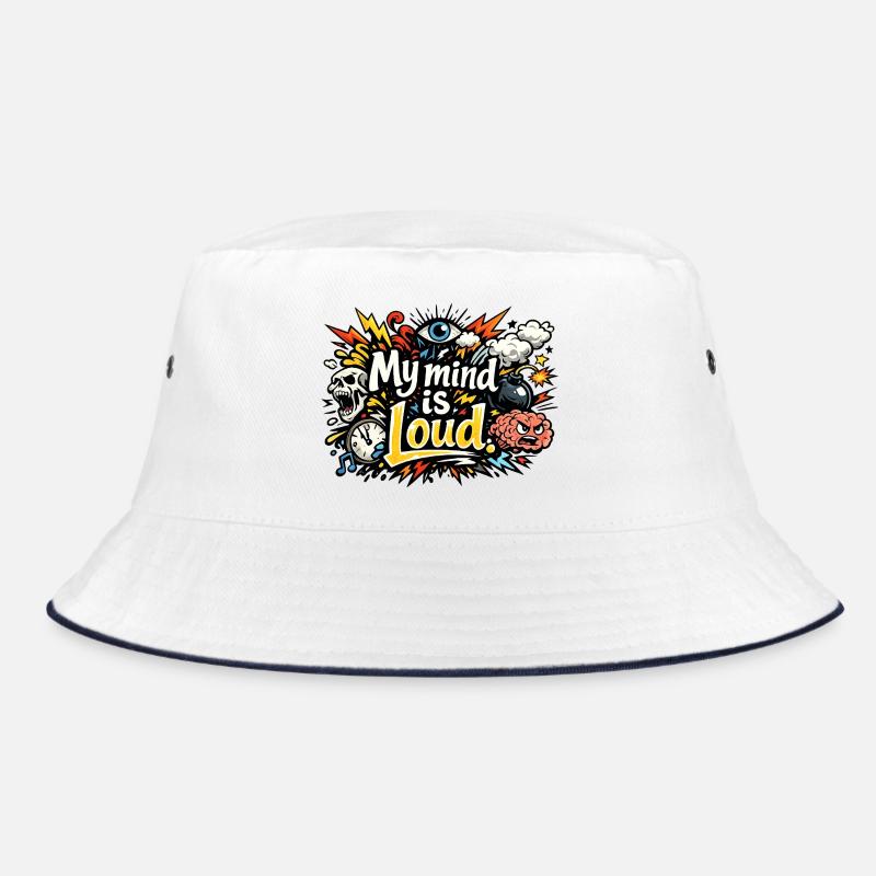 My Mind Is Loud – Vibrant Abstract Typography - Bob - blanc/marine