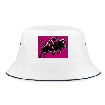 Stier - Bucket Hat - Weiß/Navy - Vorne