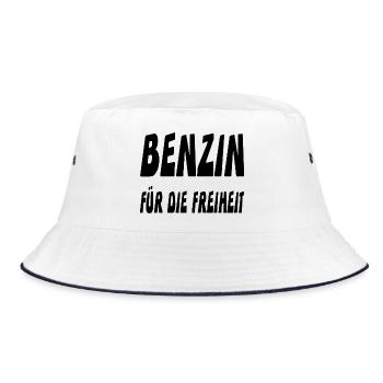 Benzin - Bucket Hat - Weiß/Navy - Vorne