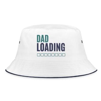 Dad Loading Progress Bar - Bucket Hat - white/navy - Front