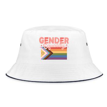 Gender Equality Pride Flag Statement Design CSD - Bucket Hat - white/navy - Front