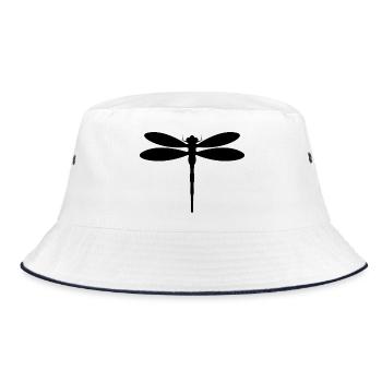 Libelle - Bucket Hat - Weiß/Navy - Vorne
