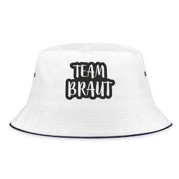 Team Braut - Bucket Hat - Weiß/Navy - Vorne