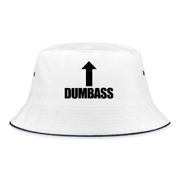 Dummkopf Pfeil nach oben Lustig Ich bin ein Dummko - Bucket Hat - Weiß/Navy - Vorne