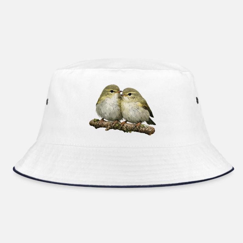 Kissing Chiffchaff on Branch Bucket Hat