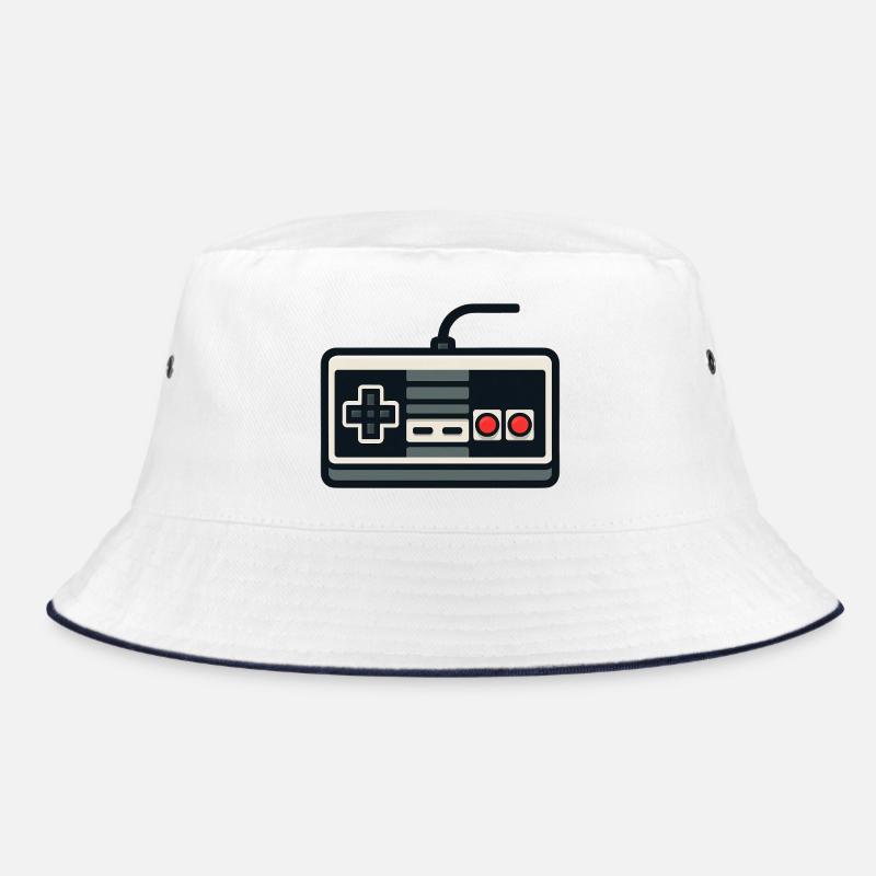Retro NES Style Gamepad Outline Bucket Hat