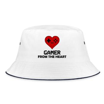gamer_from_the_heart_002 - Bucket Hat - white/navy - Front