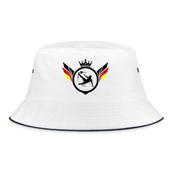 Fussballer Fallrückzieher Deutschland - Bucket Hat - Weiß/Navy - Vorne