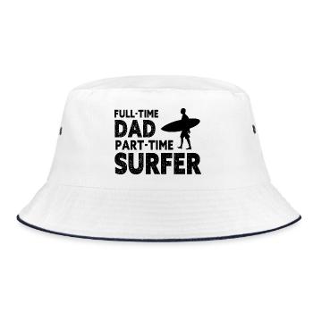 Full-time Dad Part-time Surfer - Bucket Hat - white/navy - Front