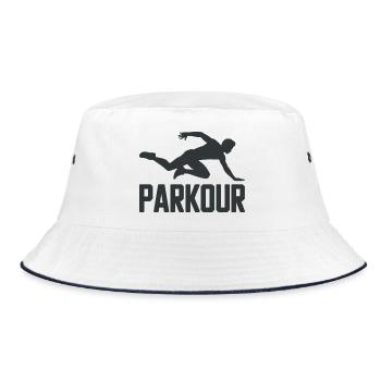 Chemise de parkour avec silhouette de saut - Bob - blanc/marine - Devant