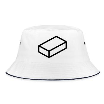 brick - Bucket Hat - white/navy - Front