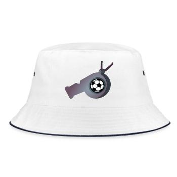 Football whistle - Bucket Hat - white/navy - Front