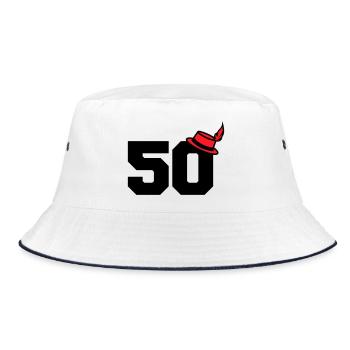 50 - Bucket Hat - white/navy - Front