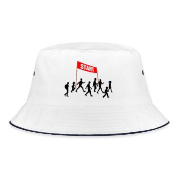 Walking Start Team - Bucket Hat - white/navy - Front