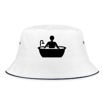 Bathing Bathtub - Bucket Hat - white/navy - Front
