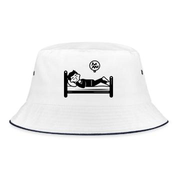 Sleeping Bed - Bucket Hat - white/navy - Front