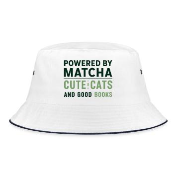 Matcha Cat Books T-shirts Cadeaux de rats de bibliothèque - Bob - blanc/marine - Devant