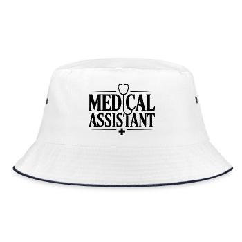 Medizinische Fachangestellte - Bucket Hat - Weiß/Navy - Vorne