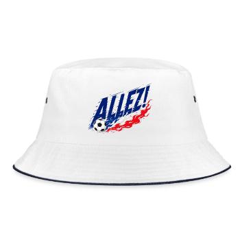 Allez France : motif de fan de football - Bob - blanc/marine - Devant