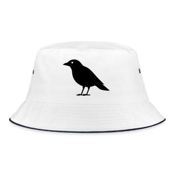 Krähe - Bucket Hat - Weiß/Navy - Vorne