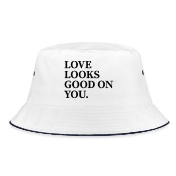 Love Looks Good On You | Minimum Odds - Bucket Hat - white/navy - Front