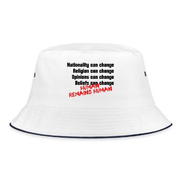 Man remains human being for humanity Tolerance - Bucket Hat - white/navy - Front