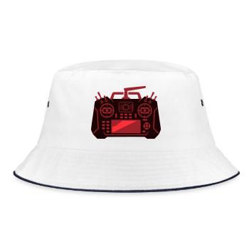 Drone Remote Control Icon - Bucket Hat - white/navy - Front