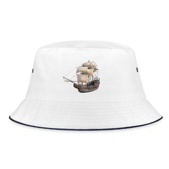 Pirate Ship – Adventure on the High Seas - Bucket Hat - white/navy - Front