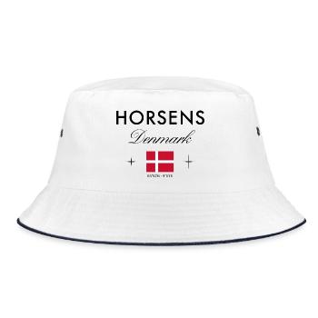 Horsens Denmark Coordinates Travel Souvenir - Bucket Hat - white/navy - Front
