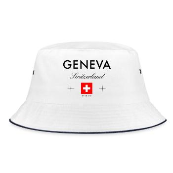Genève Suisse Coordonnées Souvenir de voyage - Bob - blanc/marine - Devant