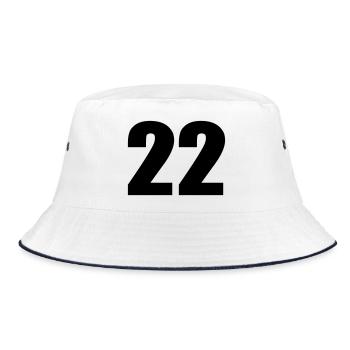 22 - Bucket Hat - white/navy - Front