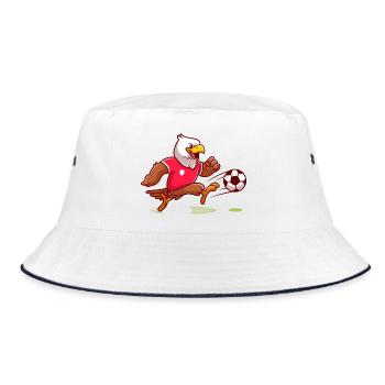 Eagle Mascot Striker Kick - Bucket Hat - white/navy - Front
