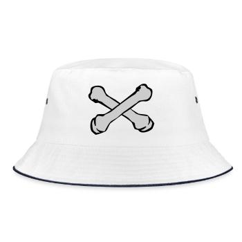 Crossing Bones Silhouette - Bucket Hat - white/navy - Front
