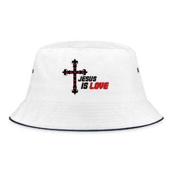 Jesus is Love - Bucket Hat - white/navy - Front