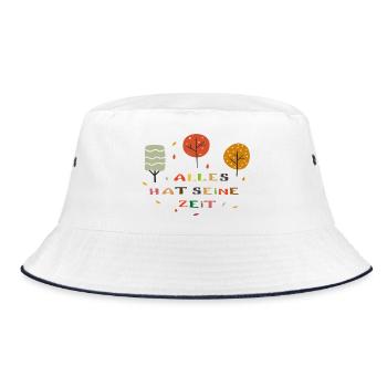 Alles hat seine Zeit - Bucket Hat - Weiß/Navy - Vorne