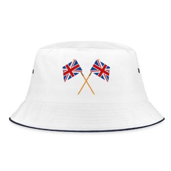 Flagge Großbritanniens - Bucket Hat - Weiß/Navy - Vorne