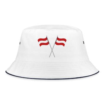 Österreichische Flagge - Bucket Hat - Weiß/Navy - Vorne