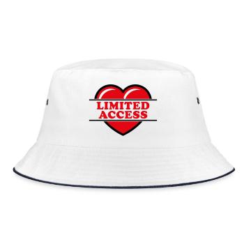 Limited Access (Herz, Herzchen, Liebe / Red 2C) - Bucket Hat - Weiß/Navy - Vorne