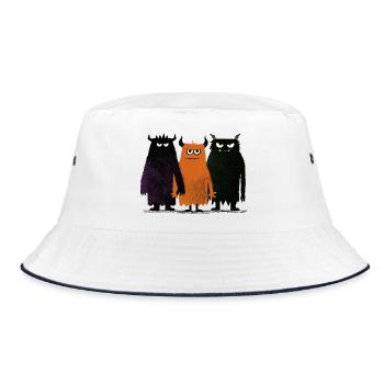 Three Little Monsters "The Crew" - Bucket Hat - Weiß/Navy - Vorne
