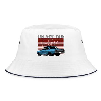 Klassisches Auto Not Old, I'm Classic Design - Bucket Hat - Weiß/Navy - Vorne