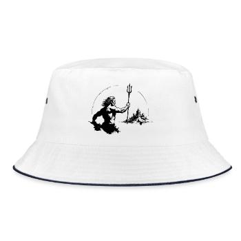 Atlantis-Meeresgott - Bucket Hat - Weiß/Navy - Vorne