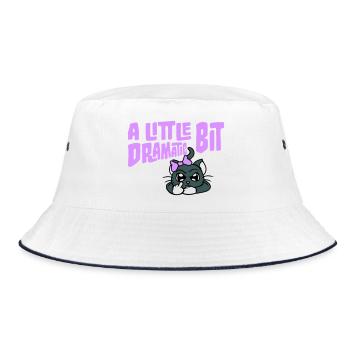Little Bit Dramatic Drama Queen Mittelfinger Katze - Bucket Hat - Weiß/Navy - Vorne