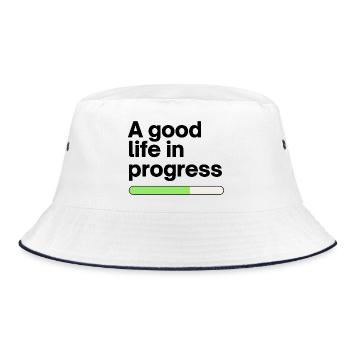 A good life in progress - Bucket Hat - Weiß/Navy - Vorne