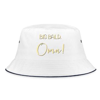 Baby Ankündigung Oma - Bucket Hat - Weiß/Navy - Vorne