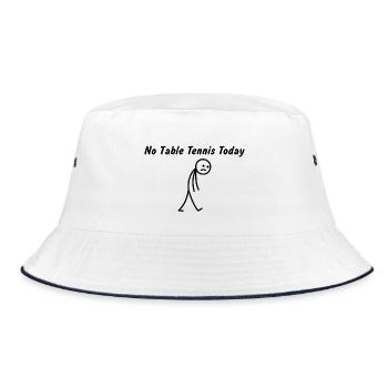 Heute kein Tischtennis – Tischtennisspieler - Bucket Hat - Weiß/Navy - Vorne