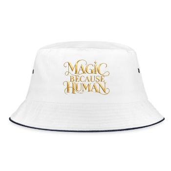 Magic Because Human - Bucket Hat - Weiß/Navy - Vorne
