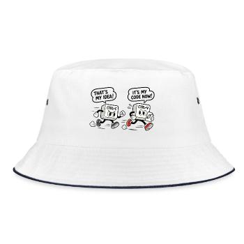 Computerhumor Copy-Paste - Bucket Hat - Weiß/Navy - Vorne