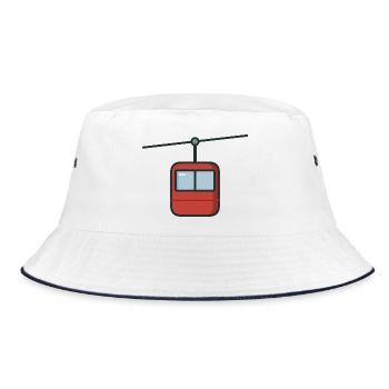 Après-Ski-Gondel – Kleines Brustemblem - Bucket Hat - Weiß/Navy - Vorne